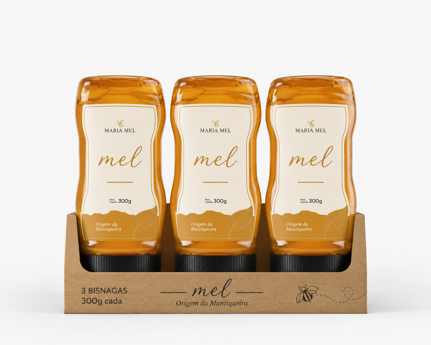 Kit com 3 Bisnagas de Mel Silvestre 300g