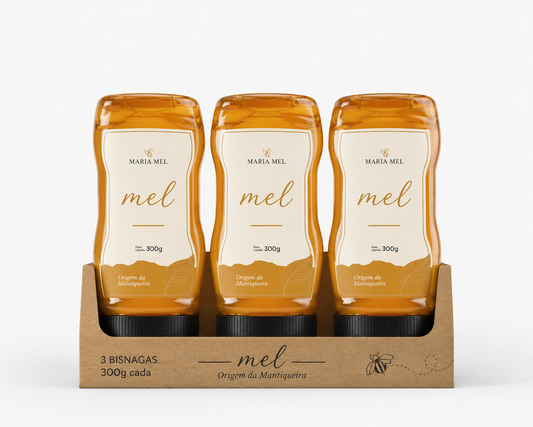 Kit com 3 Bisnagas de Mel Silvestre 300g